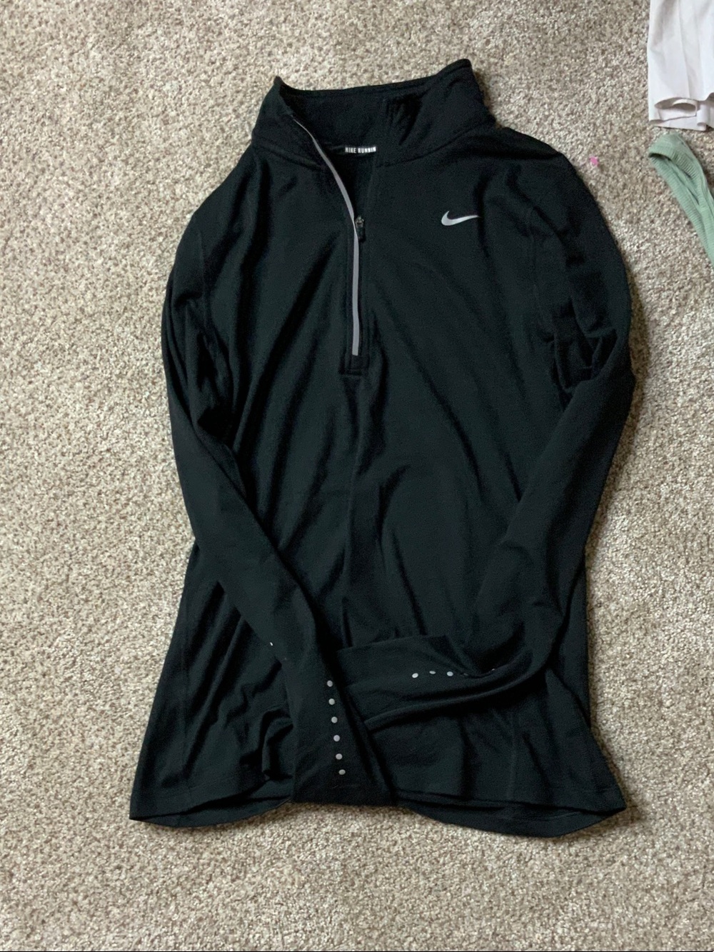 Nike Black Quarter-Zip Running Top with Reflective Swoosh